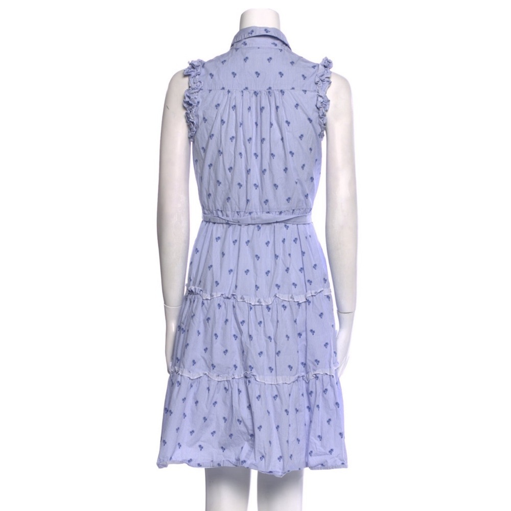 Kate Spade New York Blue Palm Print Sleeveless Shirt Dress - Size S - Picture 2 of 8